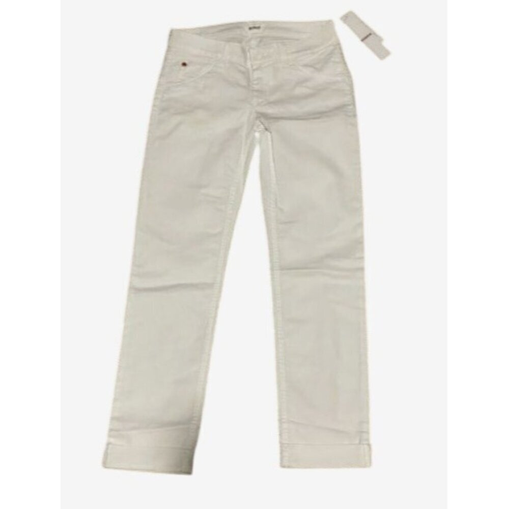 Hudson Bacara Crop Straight Cuffed Jeans Womens Size 26 White Cotton Denim - Picture 3 of 8